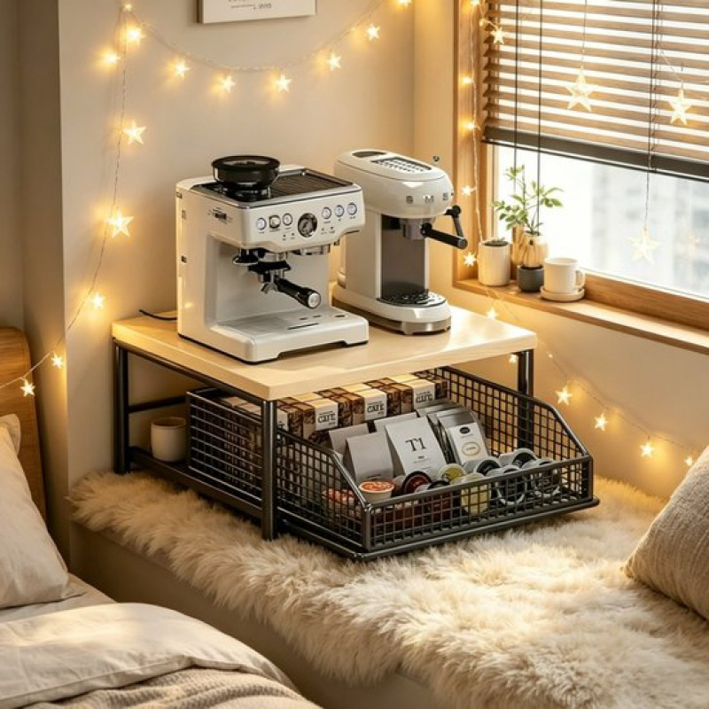 Tisch-aufbewahrungsregal Für Kaffeemaschinen – Geeignet Für Reiskocherschubladen, Mikrowellenschubladen, Aufbewahrungsregale Und Küchenorganisatoren.