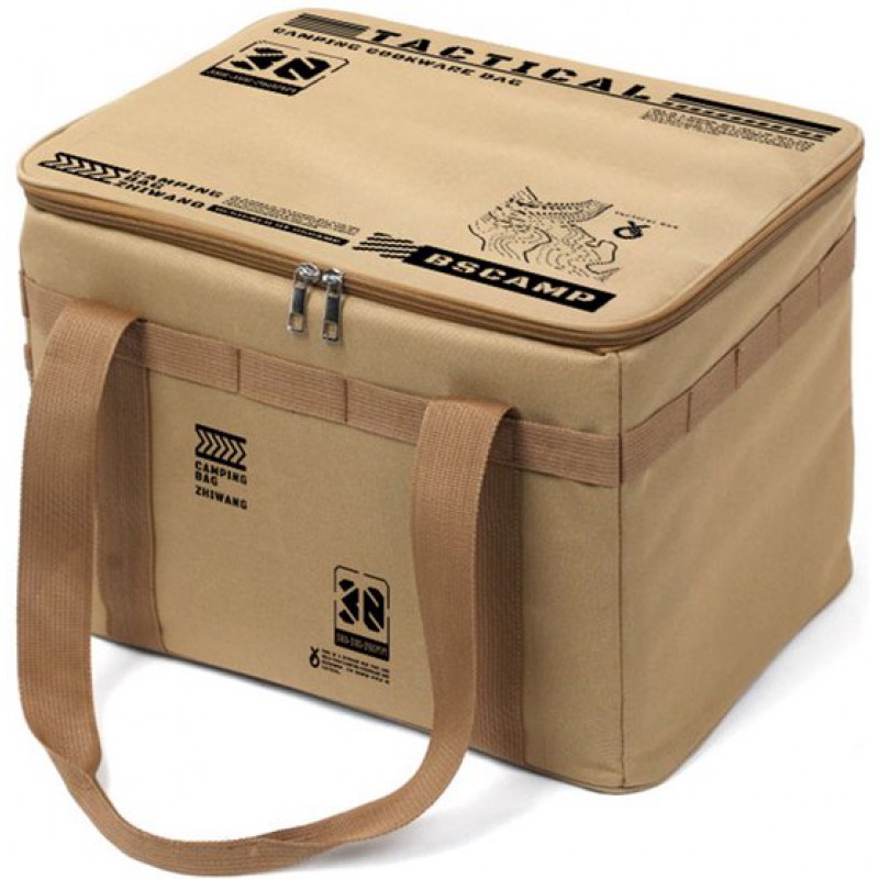 Taktische Camping-aufbewahrungstasche, Extra Großes Fassungsvermögen (30 Liter), Aus Wasserdichtem Oxford-gewebe, Ideal Für Reisen, Outdoor-abenteuer Und Zuhause, Farbe Khaki.