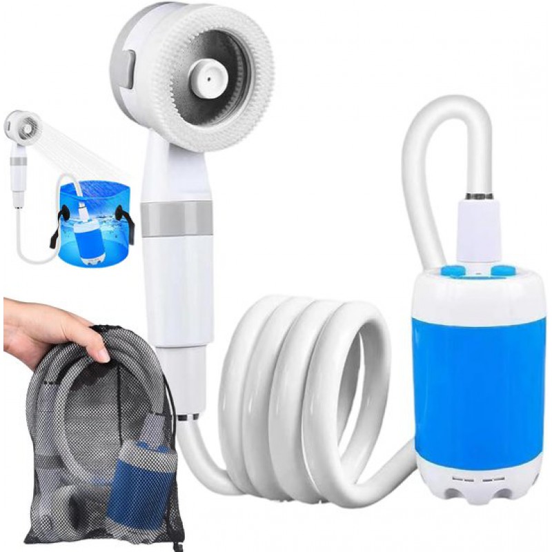 Campingdusche – 5000 Mah – Außendusche – Inklusive Zubehör – Tragbare Campingdusche – Wiederaufladbare Mobile Dusche – Gartendusche – Ideal Für Camping, Reisen Und Zum Wäschewaschen