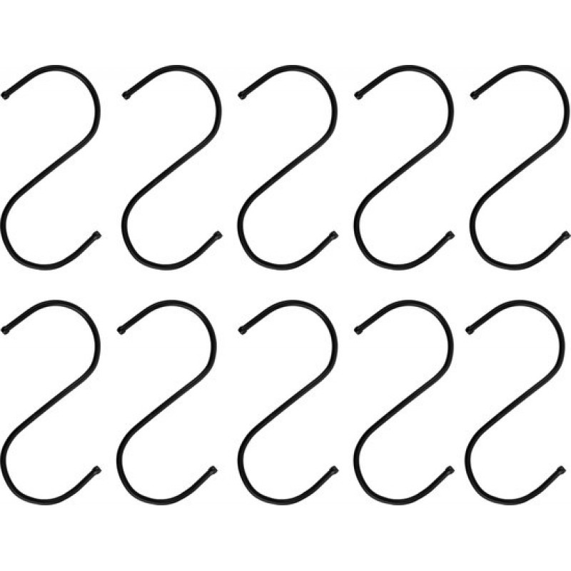 Kleiderhaken – Haken – Separate Handtuchhaken – Küchenhandtuchhaken – S-haken – Küchenhaken – 12 Cm – 10er-pack – Stahl – Schwarz