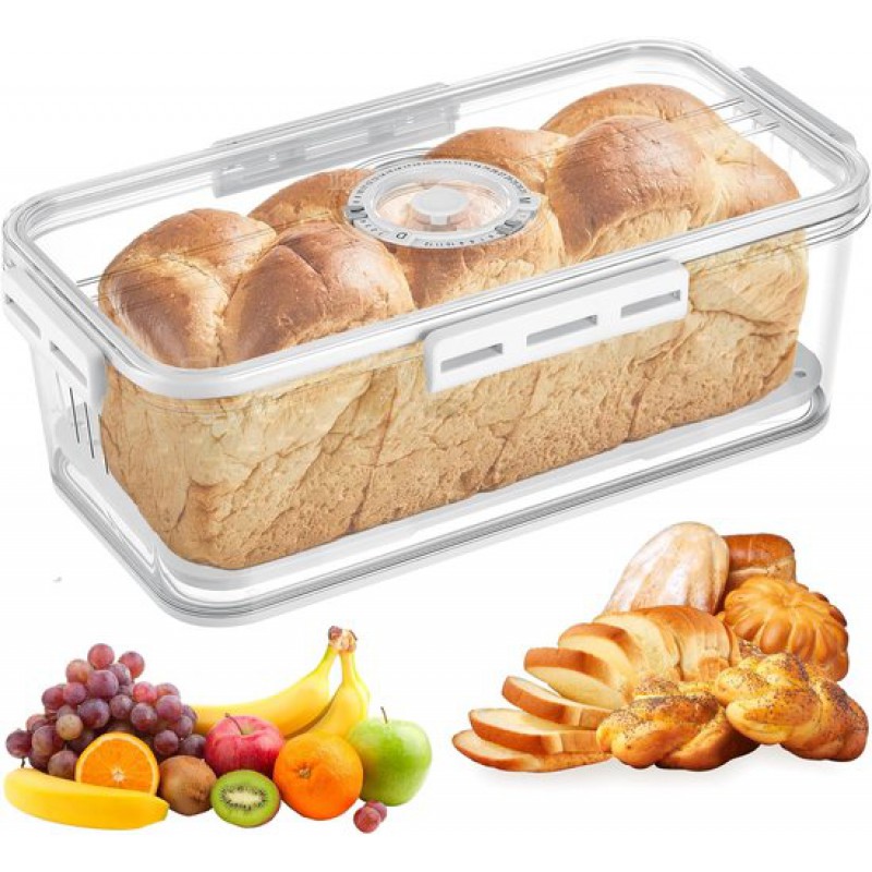 Brotglocke – Aufbewahrungsbox – Luftdichte Brotdose – Robuste Aufbewahrungsbox Für Selbstgebackenes Brot, Gebäck Und Kekse – Weiß – 32,5 X 17,5 X 11 Cm