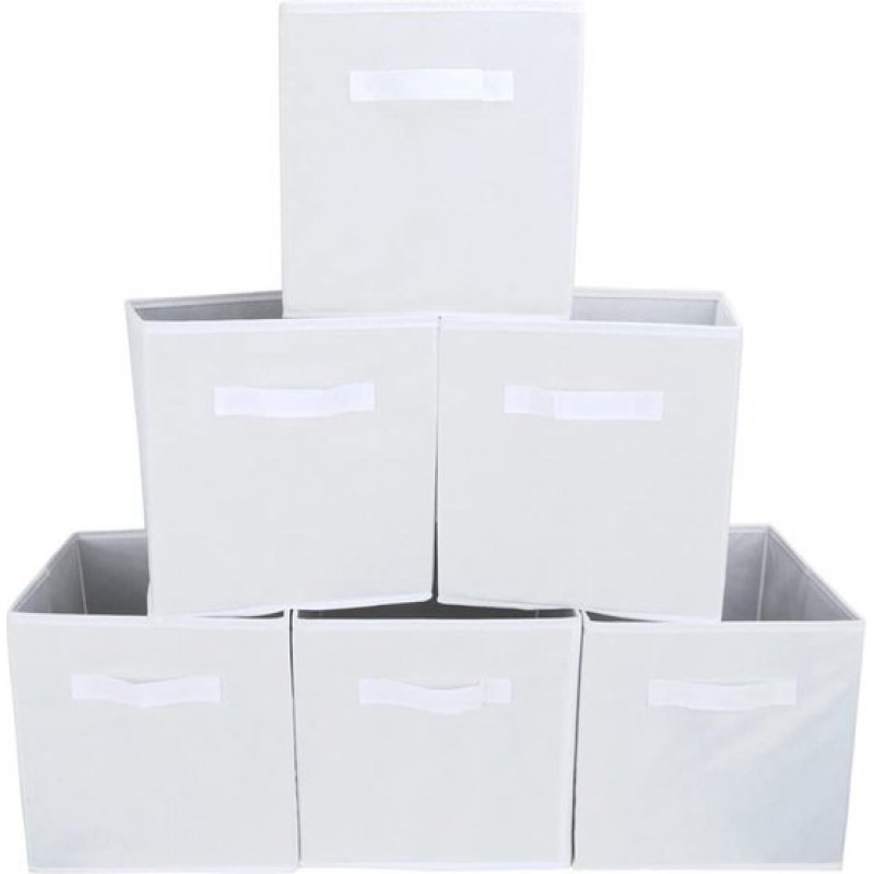 Kleiderschrank-organizer – Aufbewahrungsbox/korb – Spielzeug-/kleiderorganizer – 6er-set – 20 L – Weiß