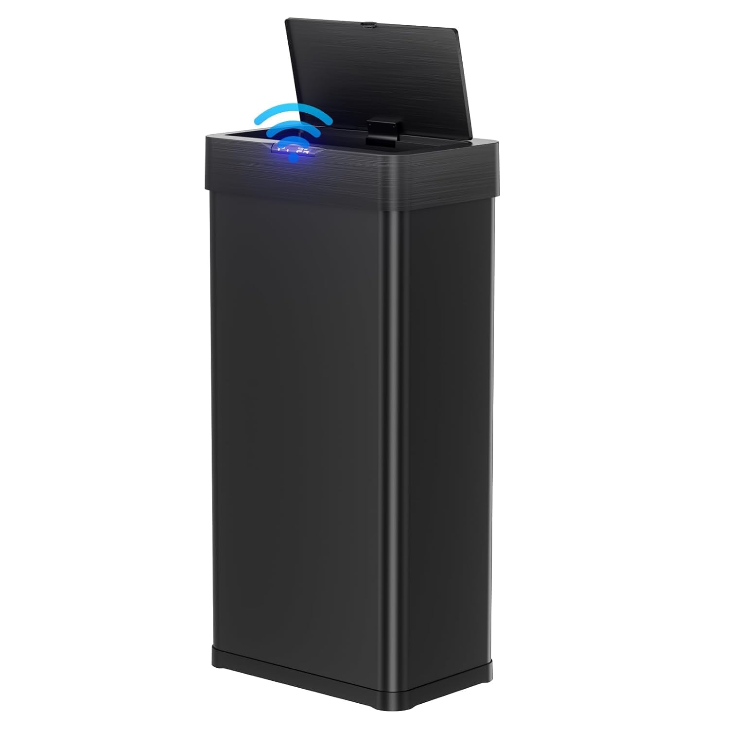 Mülleimer Mit Sensor 60l, Automatischer Abfalleimer 60 L,elektrisch Deckel Mit Klemmring Für Müllbeutel, Automatisch Berührungslos Abfalleimer Aus Edelstahl,schwarz