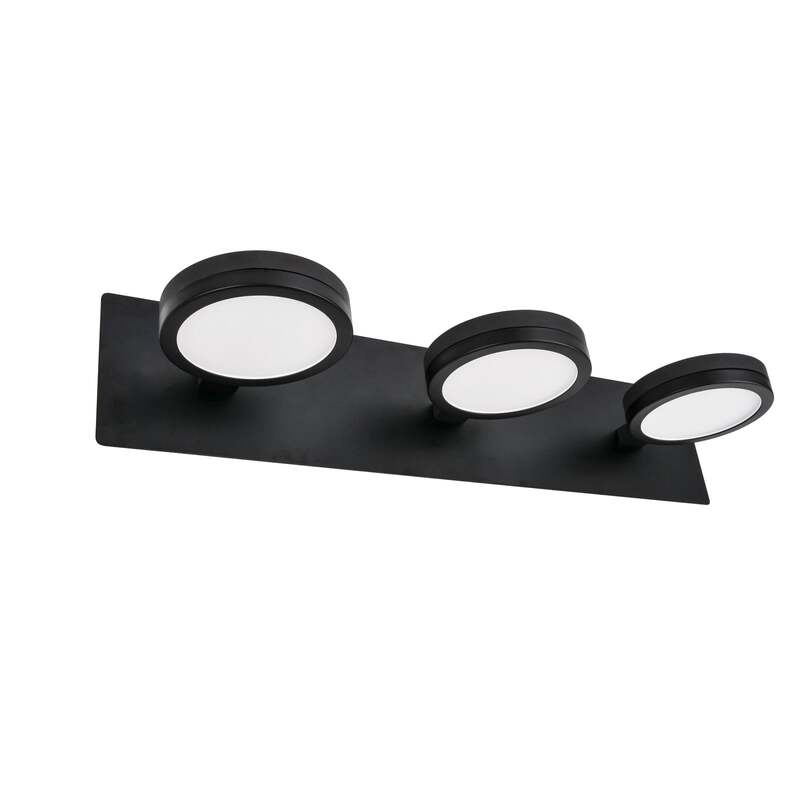 [gebraucht] B-ware Lightme Wandleuchte Aqua 3-flammig Led Lampe Schwarz Dimmbar Ip44 50cm
