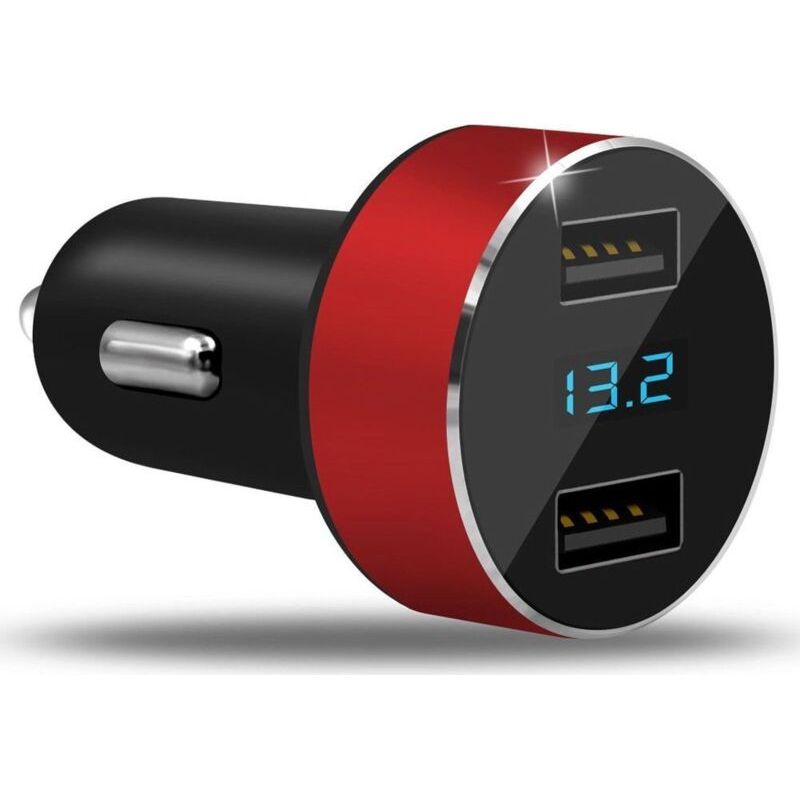 Kfz-ladeadapter Mit Zwei Anschlüssen (3,1 A), 12v/25v Usb-zigarettenanzünderstecker, Digitales Led-voltmeter Für Mobiltelefone, Tablets, Kameras Und Weitere Ladegeräte Usw.