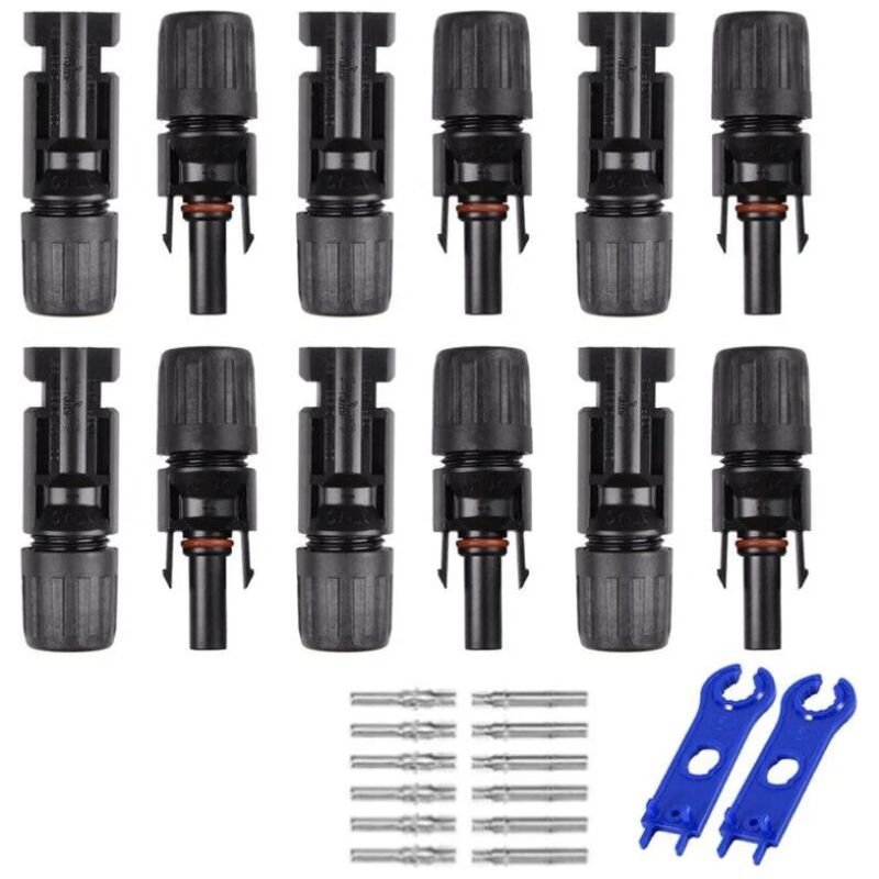 6er-pack Wasserdichte Mc4-steckverbinder (stecker/buchse) – Doppelringdichtung – Schutzart Ip67 Für Photovoltaikanlagen – Schnelle Installation