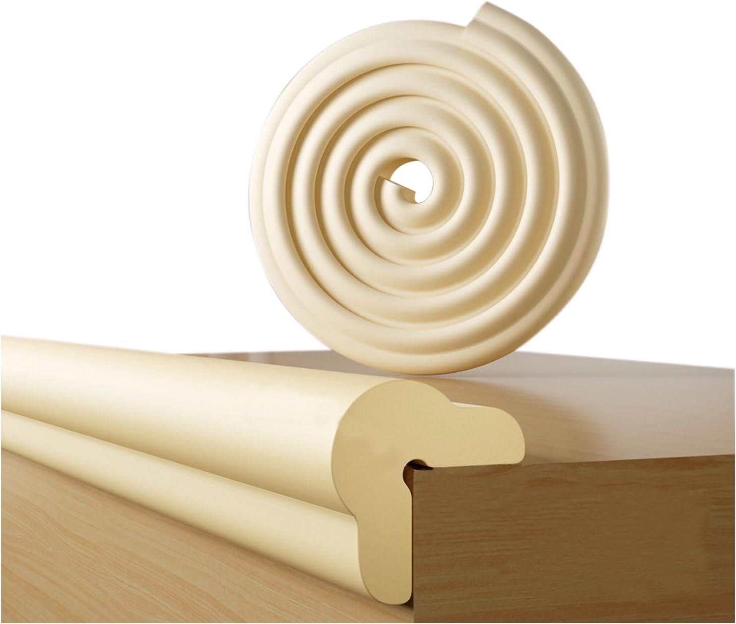 Schaumstoff-kanten- Und Eckenschutz, 2 M Sicherheitsstreifen Für Tische, Möbel Und Babybetten – Stoßfester Klebstoff (beige)