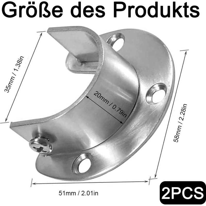Robuste Kleiderstangen-endhalterung Mit Edelstahlfuß