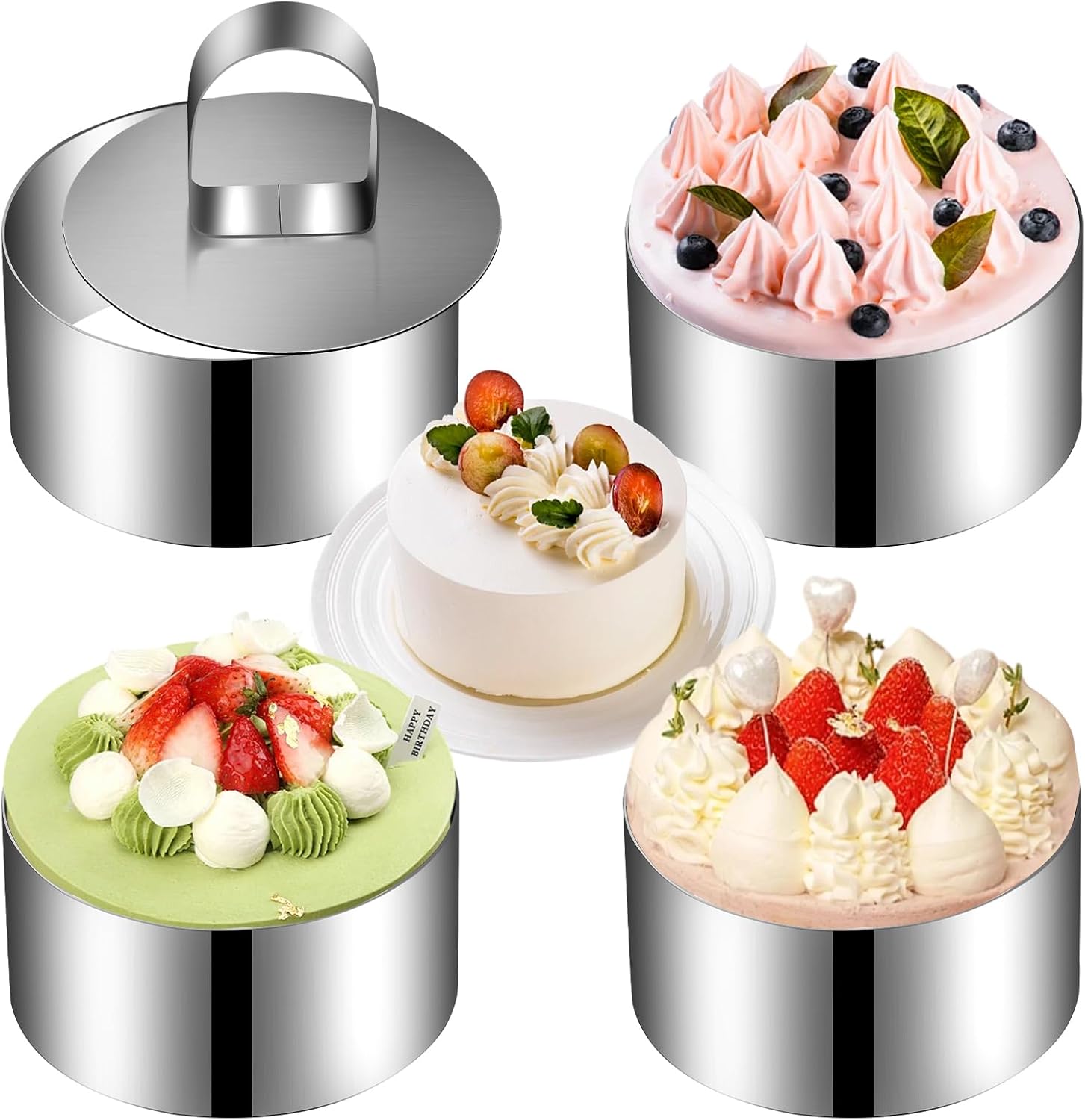 Cm Dessertringe, Servierringe, Gebäckringe, Runde Tortenringe, Mousseringe Aus Edelstahl, Mini-tortenringe, Kleine Gebäckringe, Kuchenform