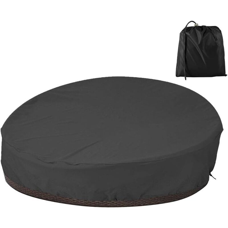 Schutzhülle Für Rundes Schlafsofa 228 Cm – Wasserdichter 210d Oxford-stoff – Uv- Und Reißfest – Kordelzug