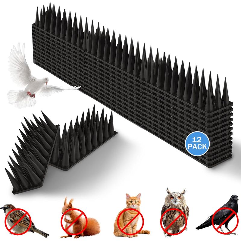 12er-pack Vogelabwehrspitzen, 45 X 4,5 Cm – Robustes Kunststoffmaterial – Schutz Vor Vögeln Und Anderen Tieren – Einfache Montage