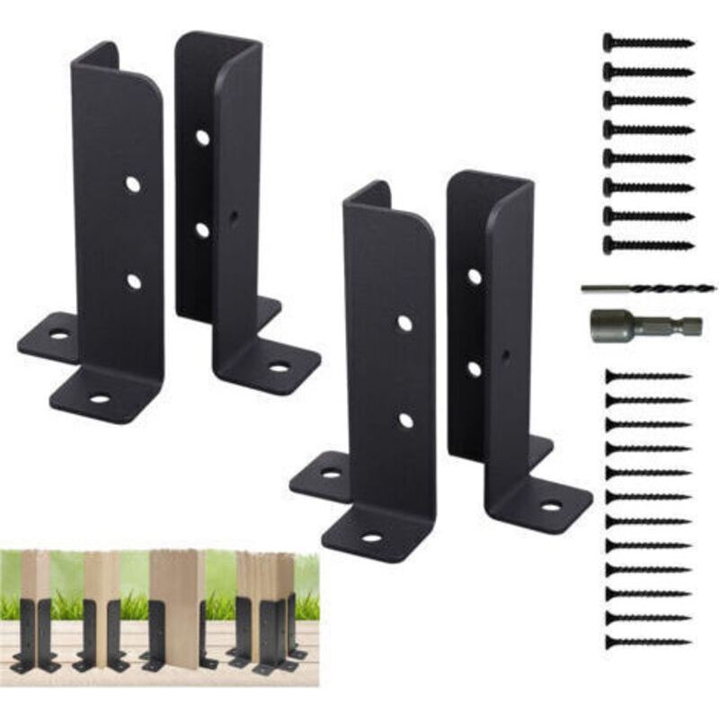 Verstellbare Pfostenhalterungen Für Holz – 4er-set – Passend Für Pfosten Der Größen 38x38/50x50/50x101/101x101 Mm – Korrosionsbeständiges Eisen