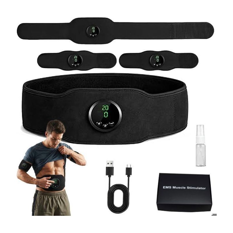 Ems-bauchmuskelstimulationsgürtel – Wiederaufladbarer Muskelstimulator Für Männer Und Frauen Für Das Heimfitnesstraining