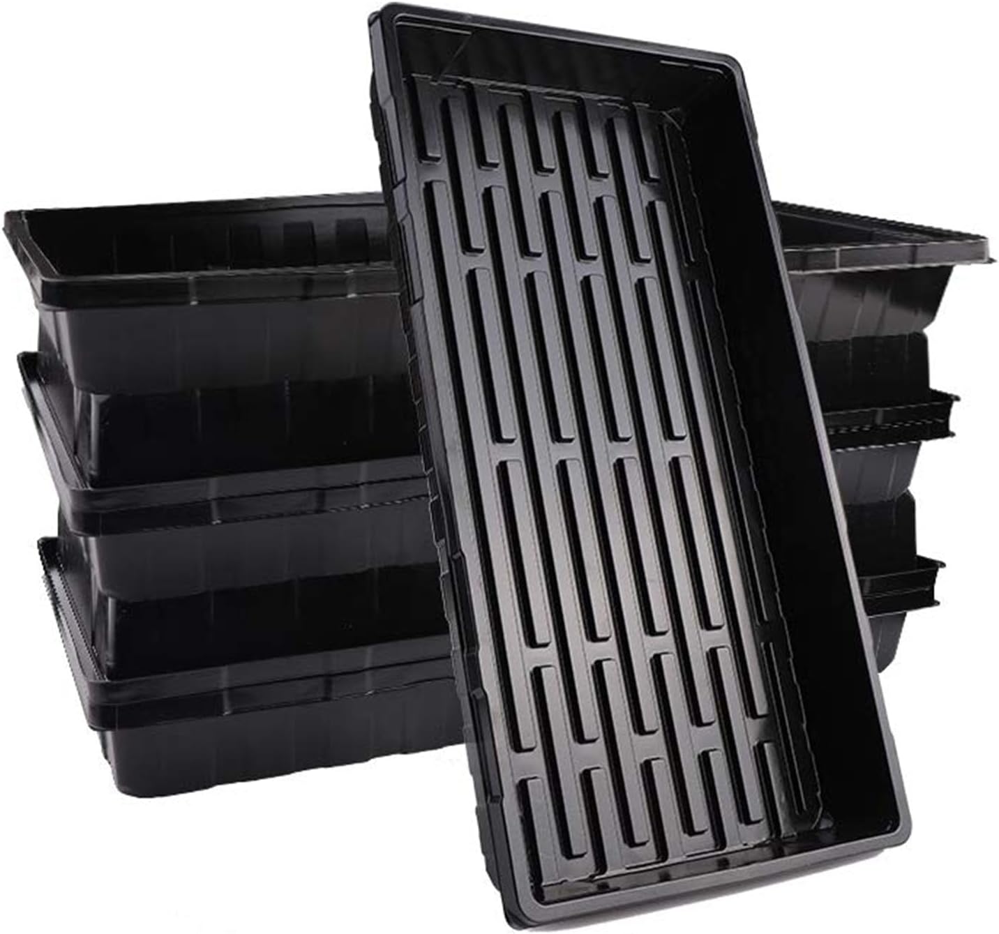 6-teiliges Anzucht- Und Keimschalen-set Für Gemüsegärten, Keimtöpfe Für Microgreens, Pflanzenkeimung, Hydrokultur-gewächshäuser (schwarz)
