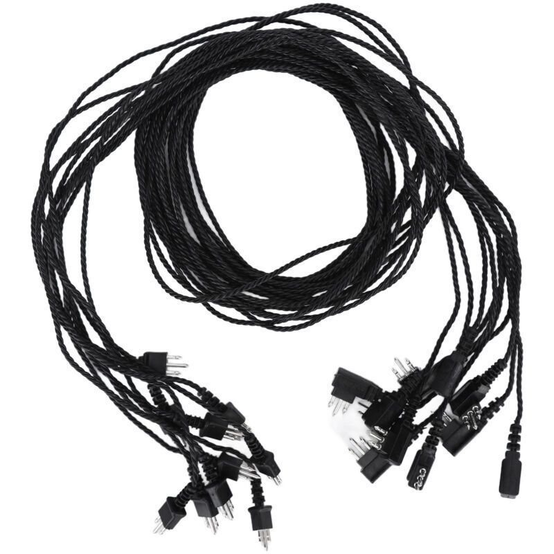 10 Ersatzkabel Für Hörgeräte - Schwarzes Geflochtenes Kabel Für Kopfhörer