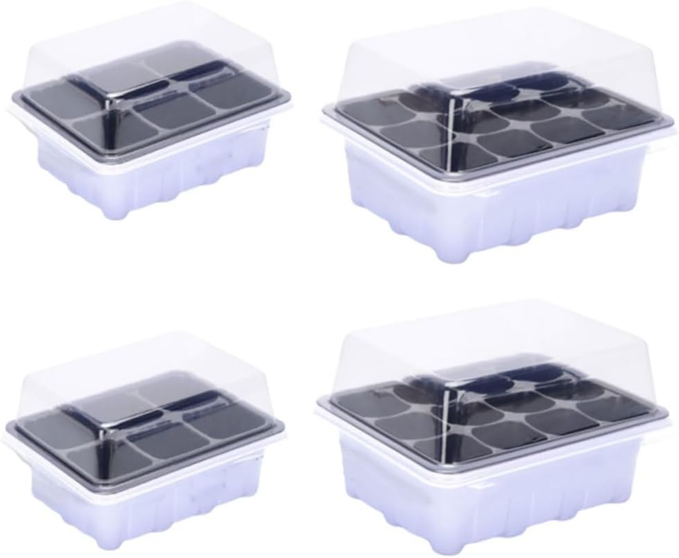4-teiliges Anzuchtset Mit Transparenten Deckeln, Anzuchtschalen Und -zellen, Leichte Keimbox Für Gartenarbeit Und Saatgutvermehrung
