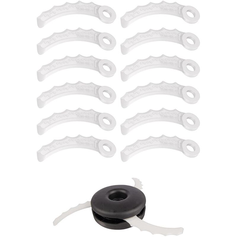 Packung Mit 12 Kunststoffklingen Für Makita Freischneider – Länge 10,1 Cm – Breite 4,03 Cm – Kompatibel Mit Den Modellen Dur189rf, Dur191lzx3 – 198383-1