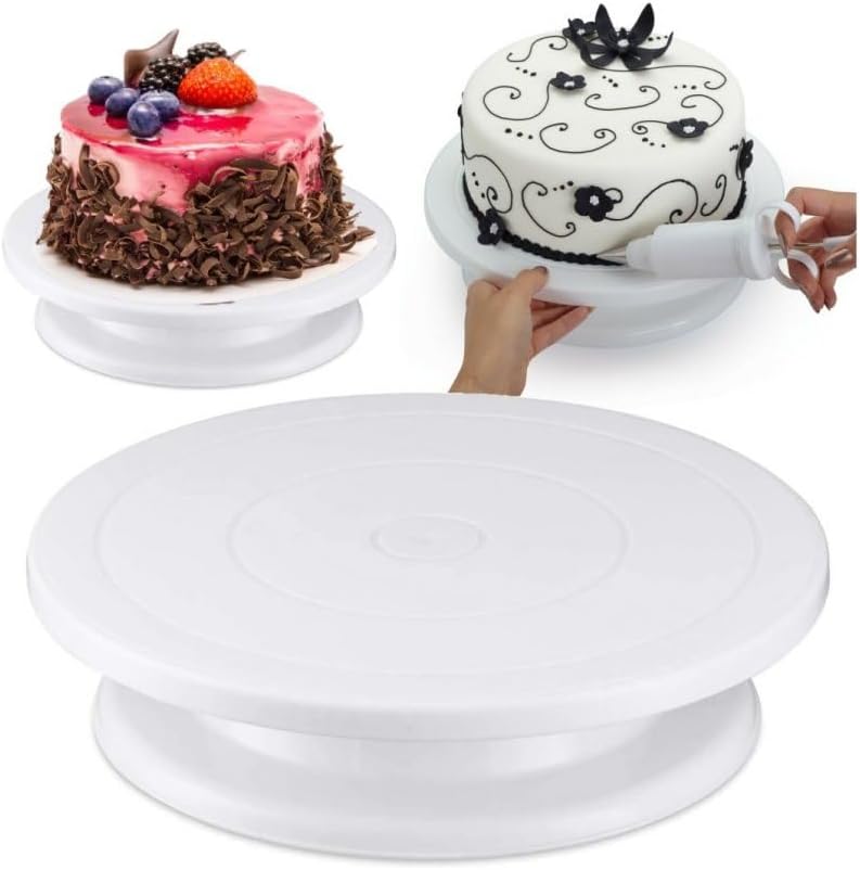 Drehbarer Tortenständer (28 Cm) – Tortenpräsentationsständer – Tortentablett – Drehtablett Mit Fuß – Tortenzubehör