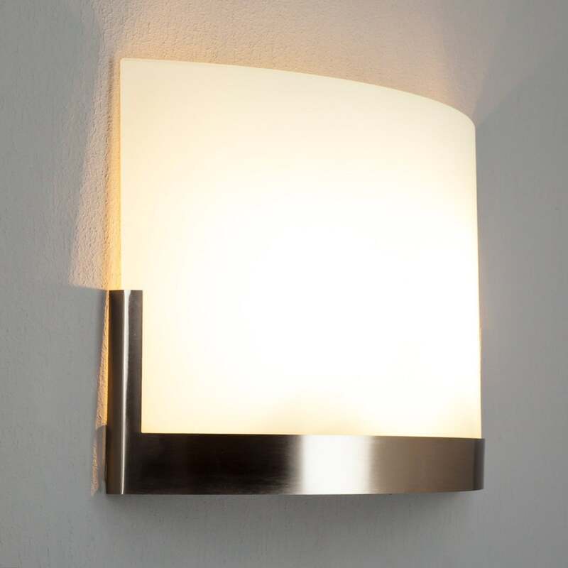 [gebraucht] B-ware Lindby Wandleuchte Karla Led Wandlampe Dimmbar Glas Nickel Weiß 35cm 2-flammig