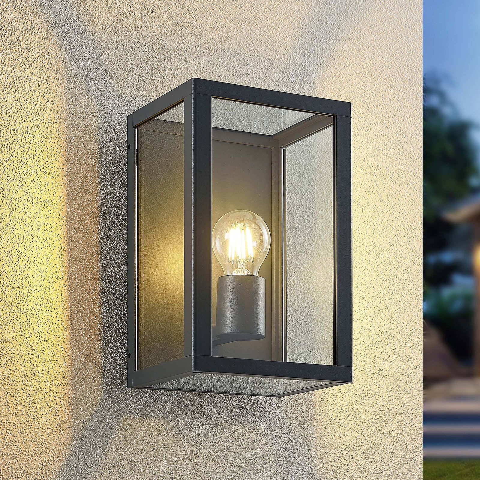 [neuwertig] B-ware Lindby Außenwandleuchte Gartenleuchte Giavanna Led Lampe Dimmbar Anthrazit 28cm