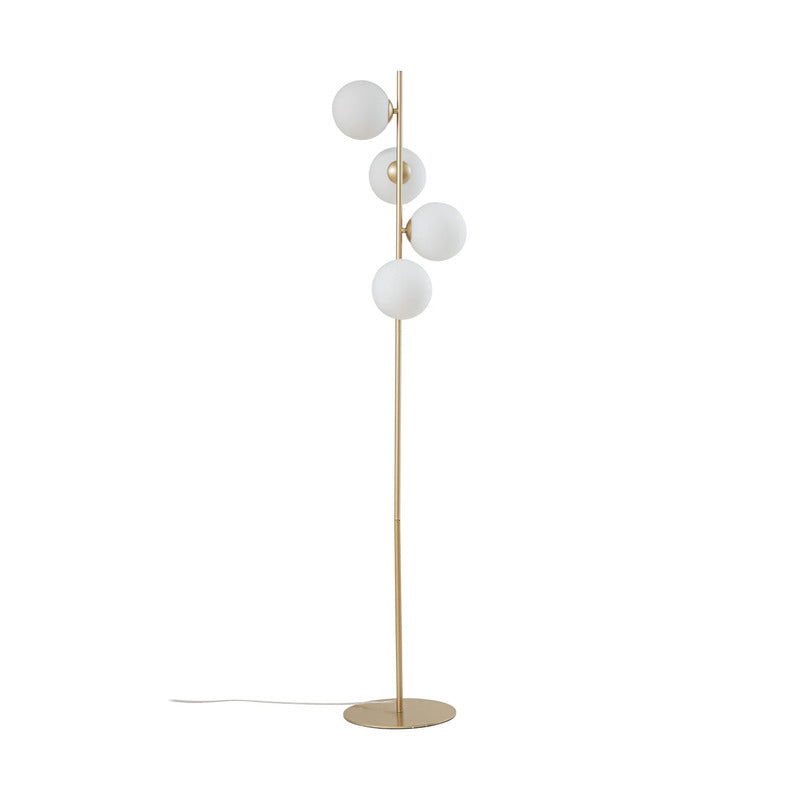 [gebraucht] B-ware Lucande Stehleuchte Isandro 4-flg. Opal/gold 160 Cm Glas/metall Schalter