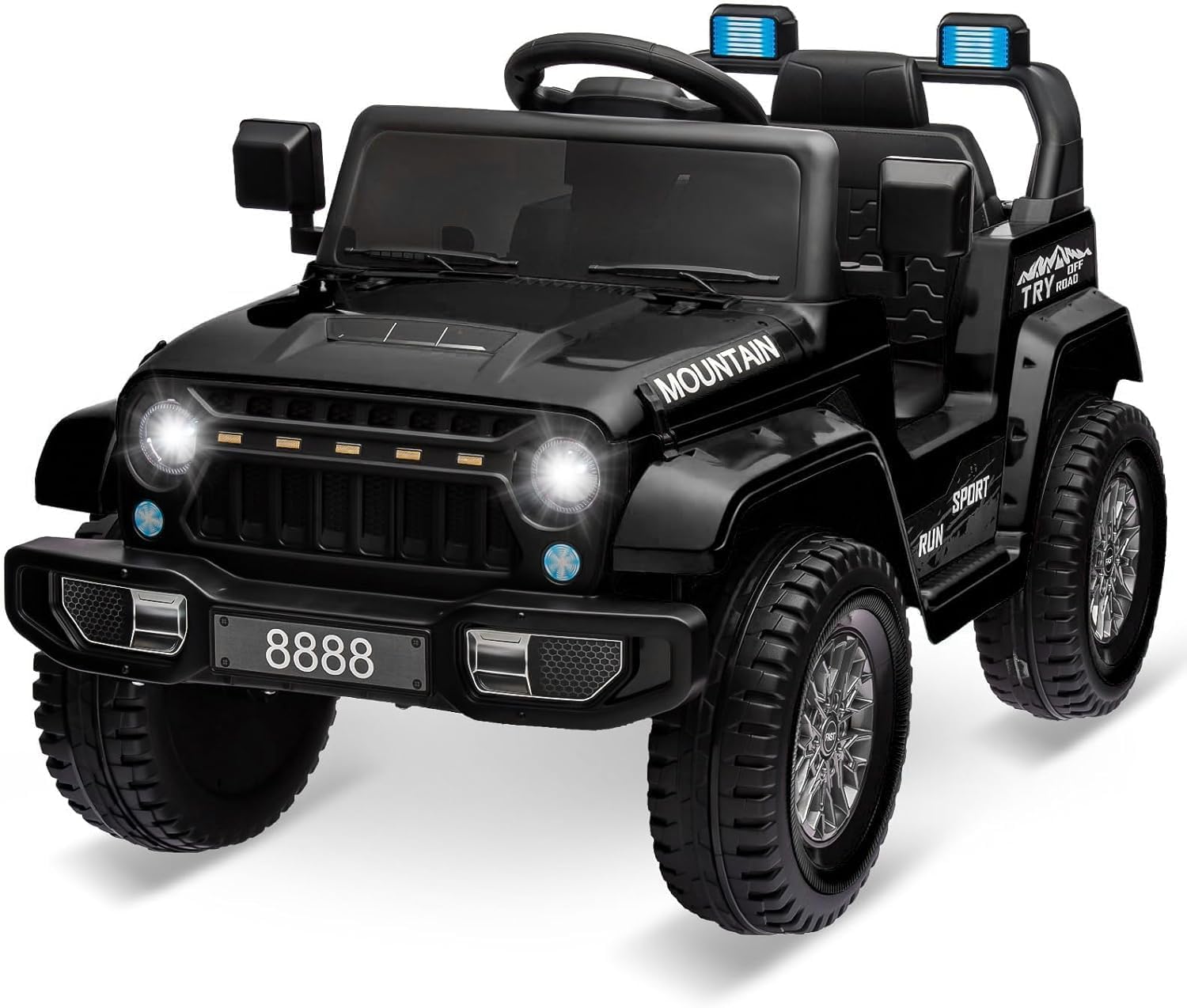 12v Kinder Elektroauto Für Kinder Mit 2,4-ghz-fernbedienung, Drei Einstellbaren Geschwindigkeiten, Led-lichtern Und Musik, Vierradfederung, 3+ Jahren(schwarz)