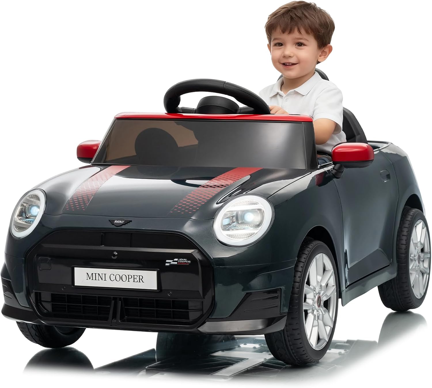 12v Kinder Elektroauto Für Kinder Mini Mit Fernbedienung, Led, Musik & Mp3, Lautsprechern, 3–6 Km/h, Max 30 Kg, Ab 3 Jahren(schwarz)