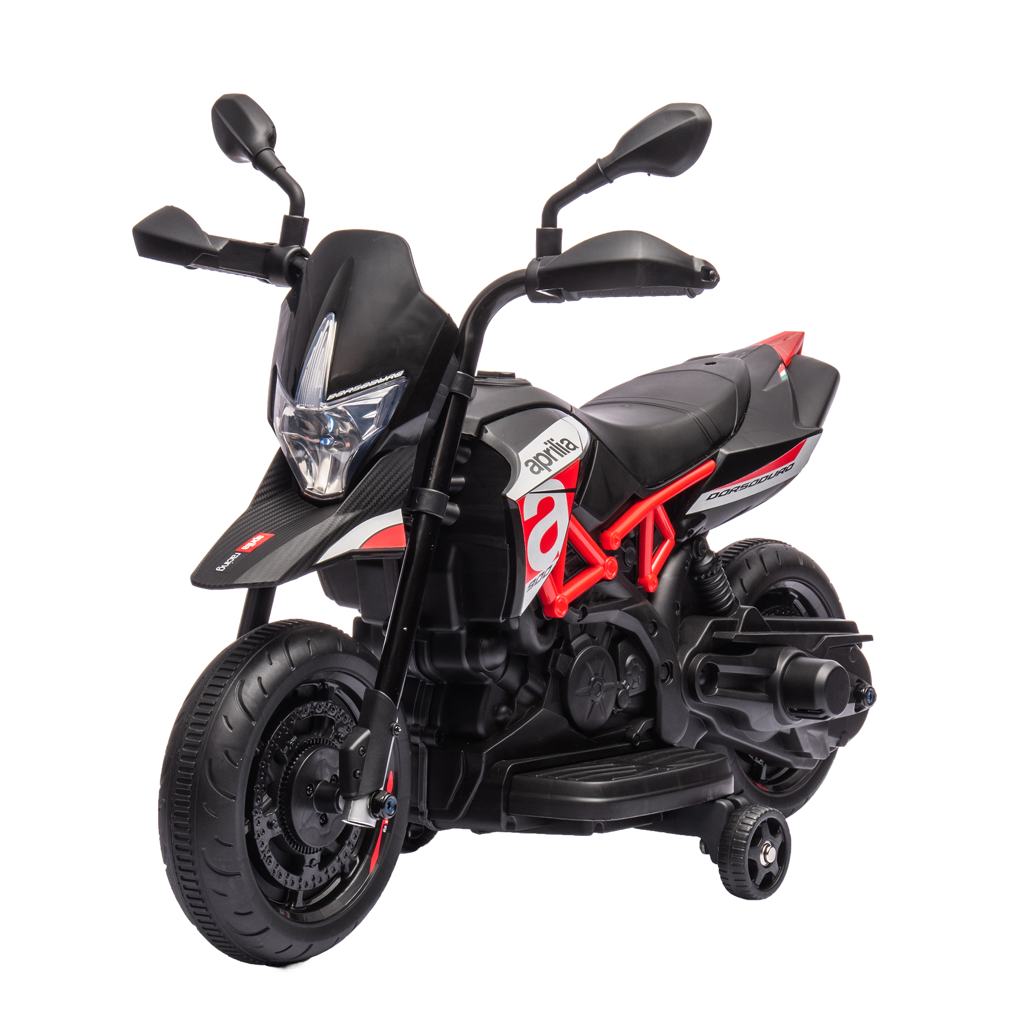 Kids Elektromotorrad 6v 4.5ah, Kinder E-motorrad Mit Abnehmbaren Stützrädern, Led-scheinwerfer, Bluetooth & Usb, 3 Km/h, Für Kinder 3+ Jahre, Rot