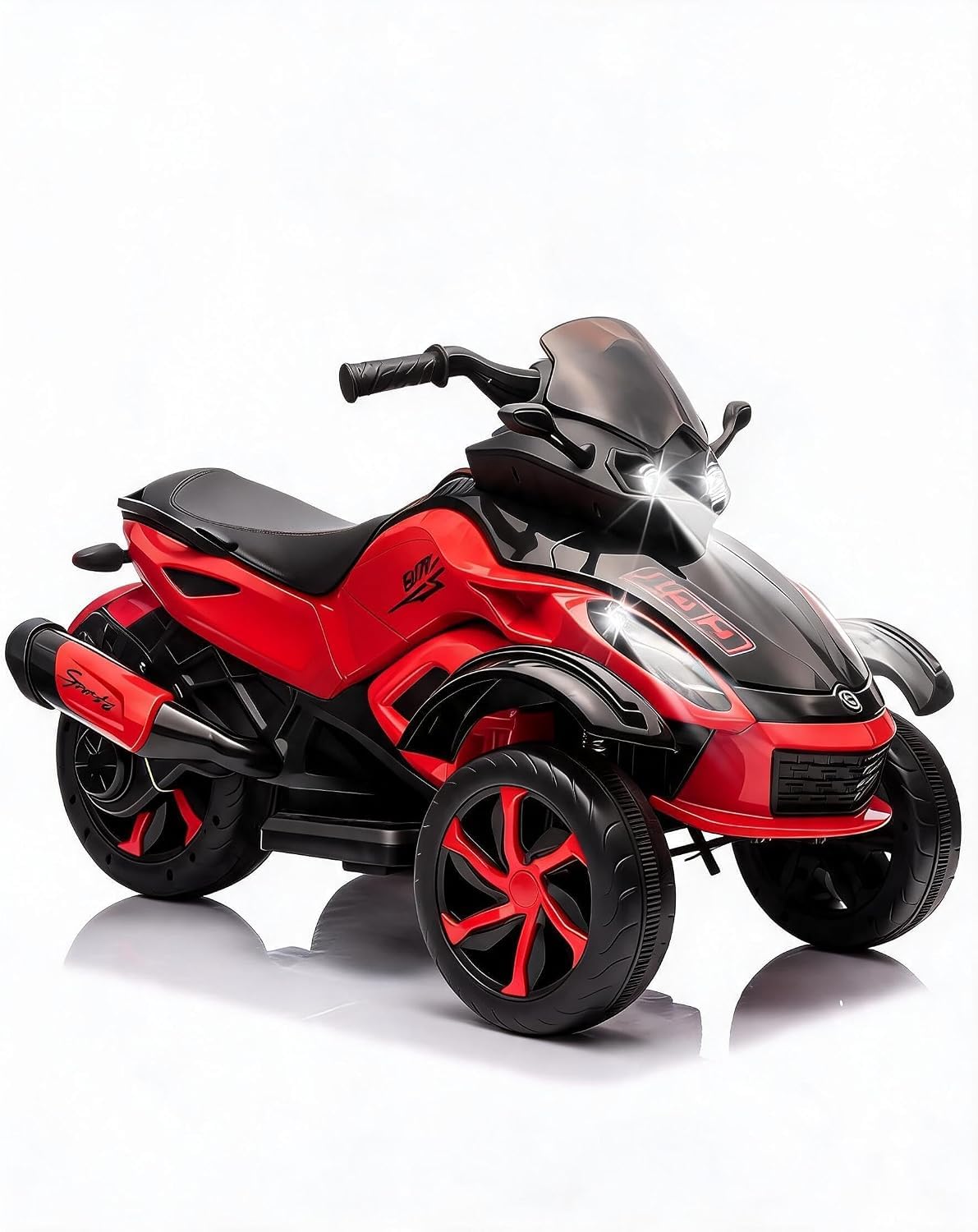 Elektro-quad Für Kinder 12v, Kinderquad Mit Led, Musik & Sanftanlauf, 6,4 Km/h, Für 3-8 Jahre, 102 X 55 X 56 Cm, Rot