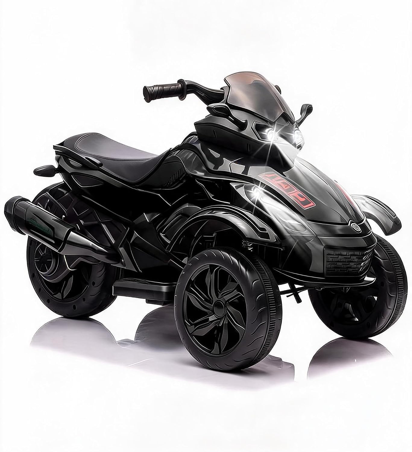 Elektro-quad Für Kinder 12v, Kinderquad Mit Led, Musik & Sanftanlauf, 6,4 Km/h, Für 3-8 Jahre, 102 X 55 X 56 Cm, Schwarz