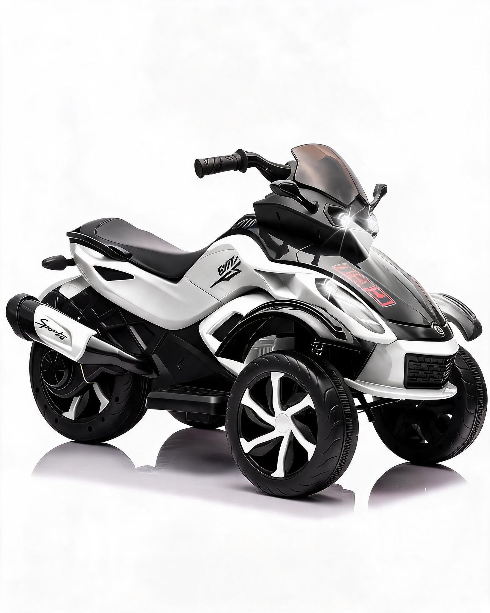Elektro-quad Für Kinder 12v, Kinderquad Mit Led, Musik & Sanftanlauf, 6,4 Km/h, Für 3-8 Jahre, 102 X 55 X 56 Cm, Weiß