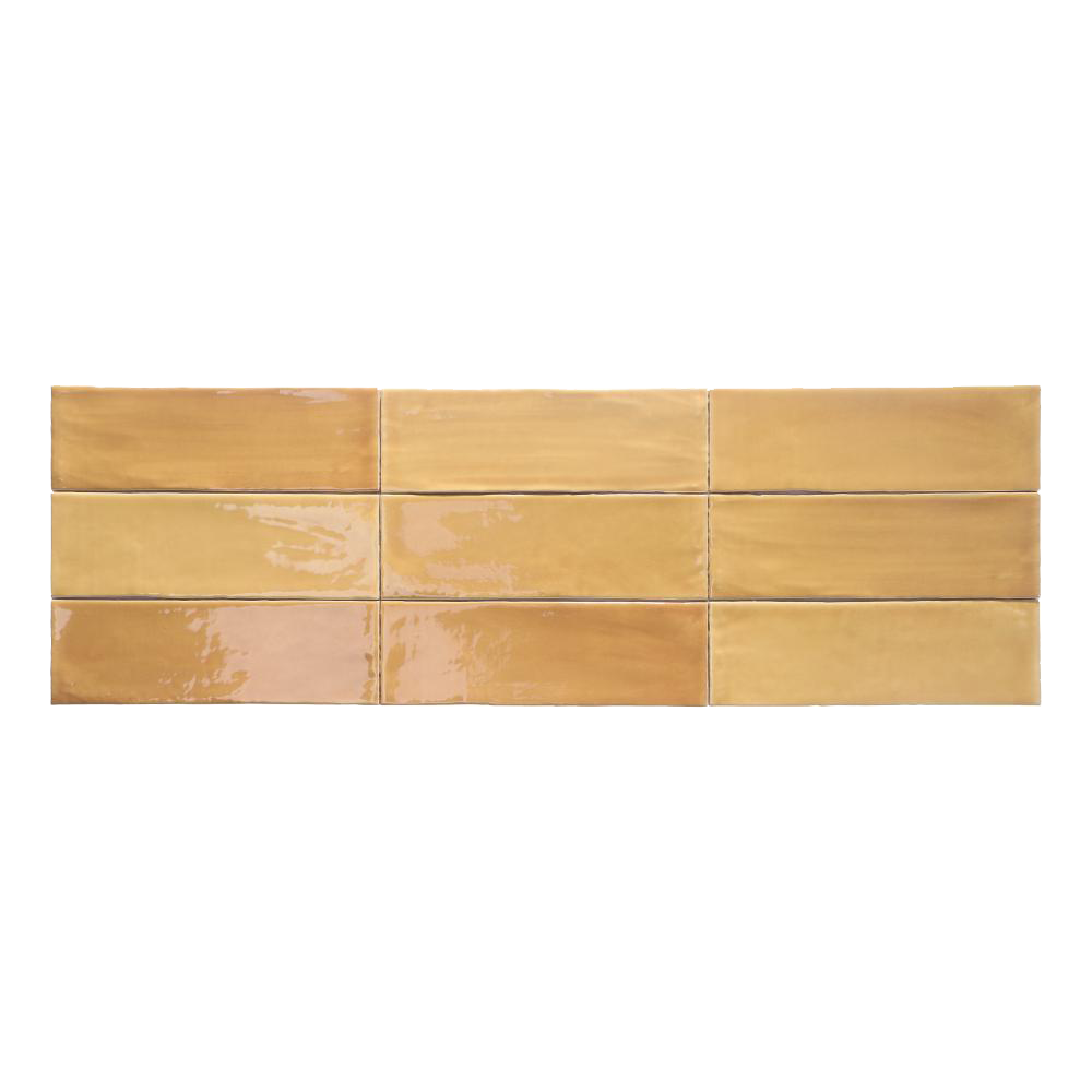 Kollektion Tabarca Honig 7,5x23 Cm – Glänzende Wandfliese In Zellige-optik