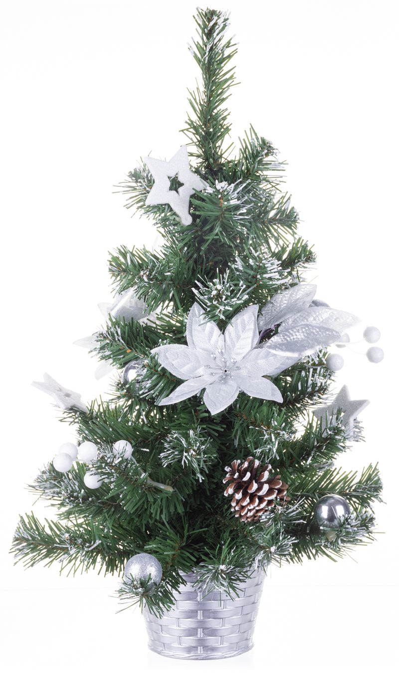 Baum Magichome Weihnachten, Verziert, Silber, Blume, 30 Cm