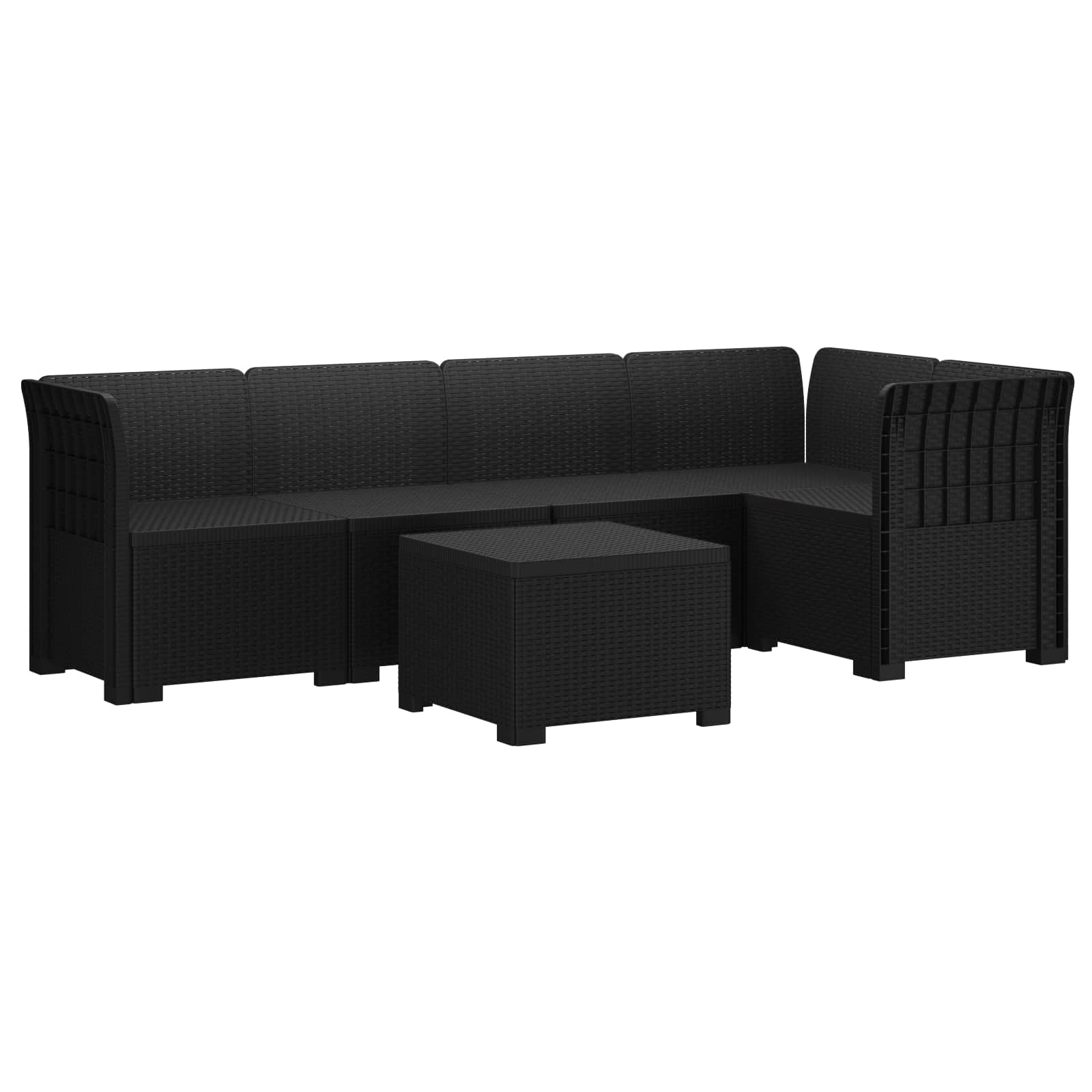 Maison Exclusive - 5-sitzer Gartensofa Rattan-look Pp Anthrazit