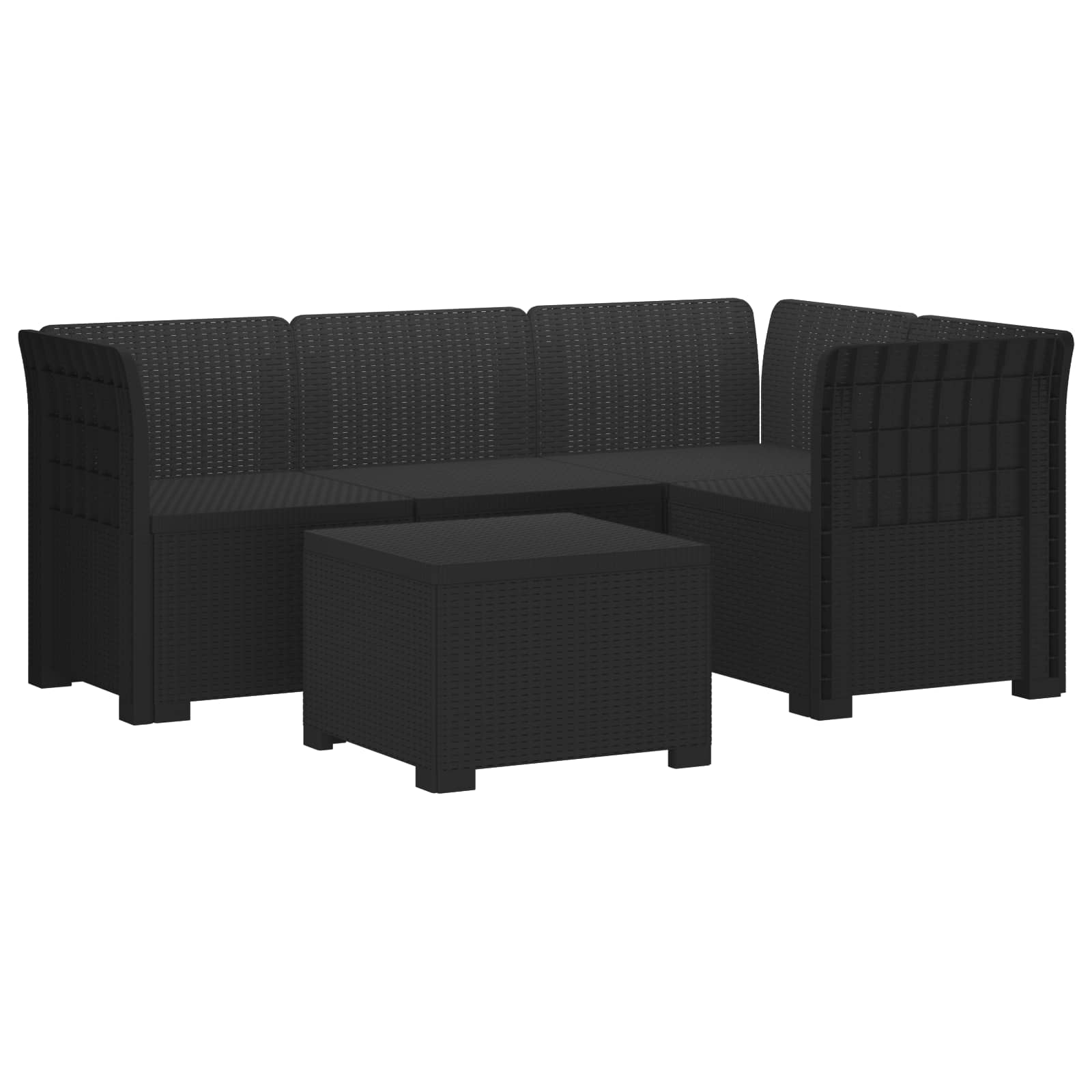 Maison Exclusive - 4-sitzer Garten Sofa Rattan Look Pp Anthrazit