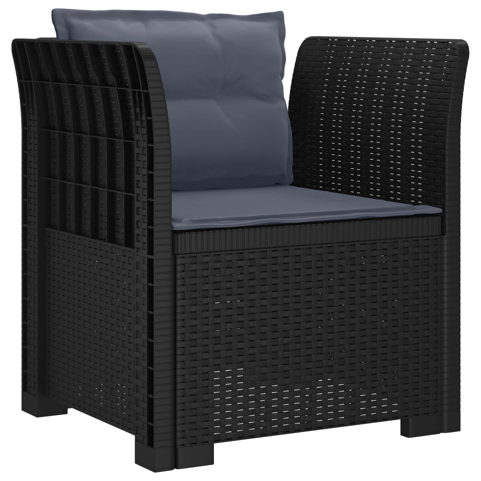 Maison Exclusive - 1-sitzer Sessel Mit Kissen Rattan-look Pp Anth