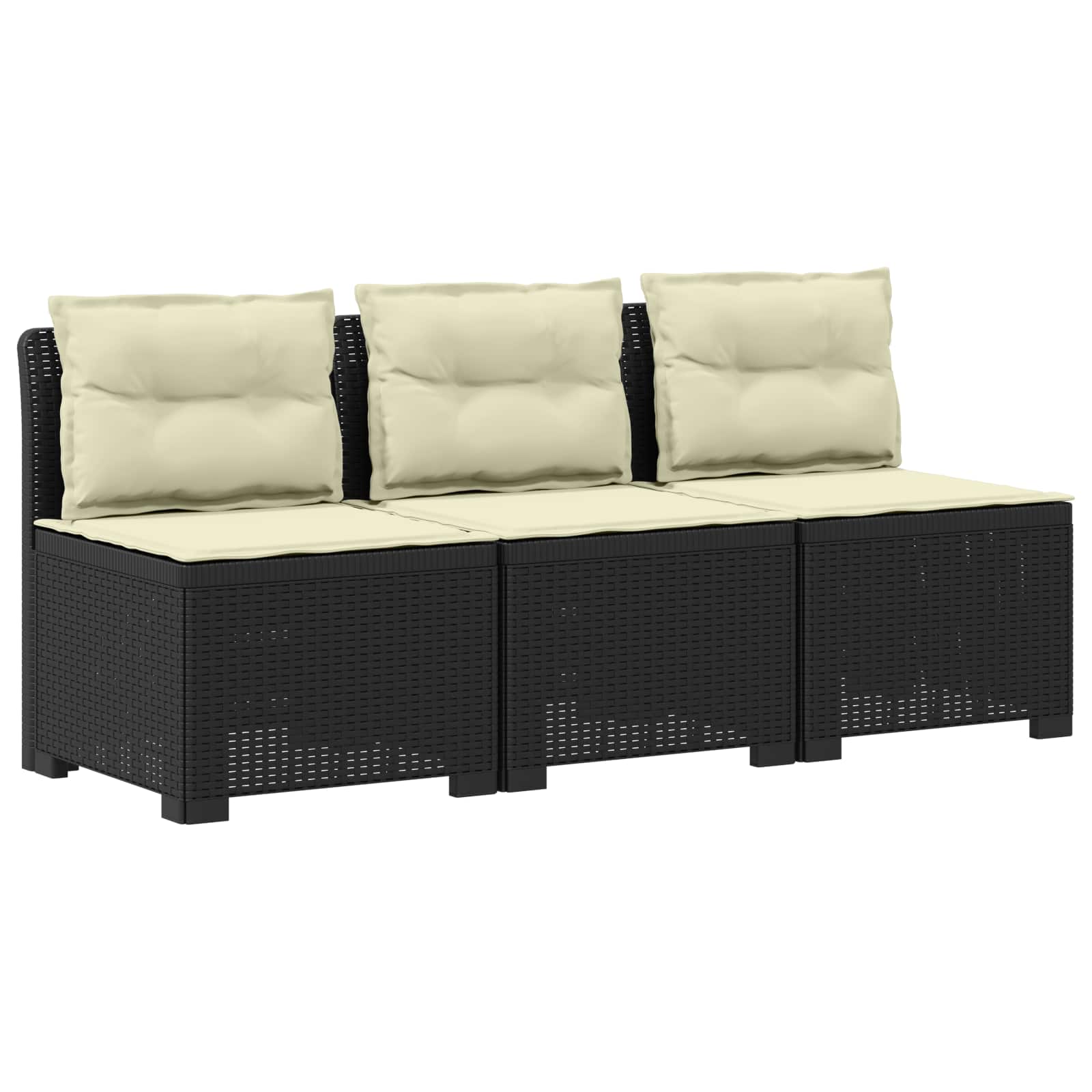 Maison Exclusive - 3-sitzer Garten Sofa Mit Kissen Rattan-look Pp