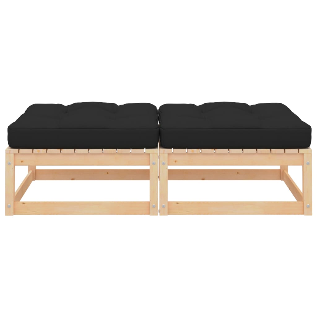 Maison Exclusive - Gartenhocker Mit Kissen 2 Stk. Massivholz Kief