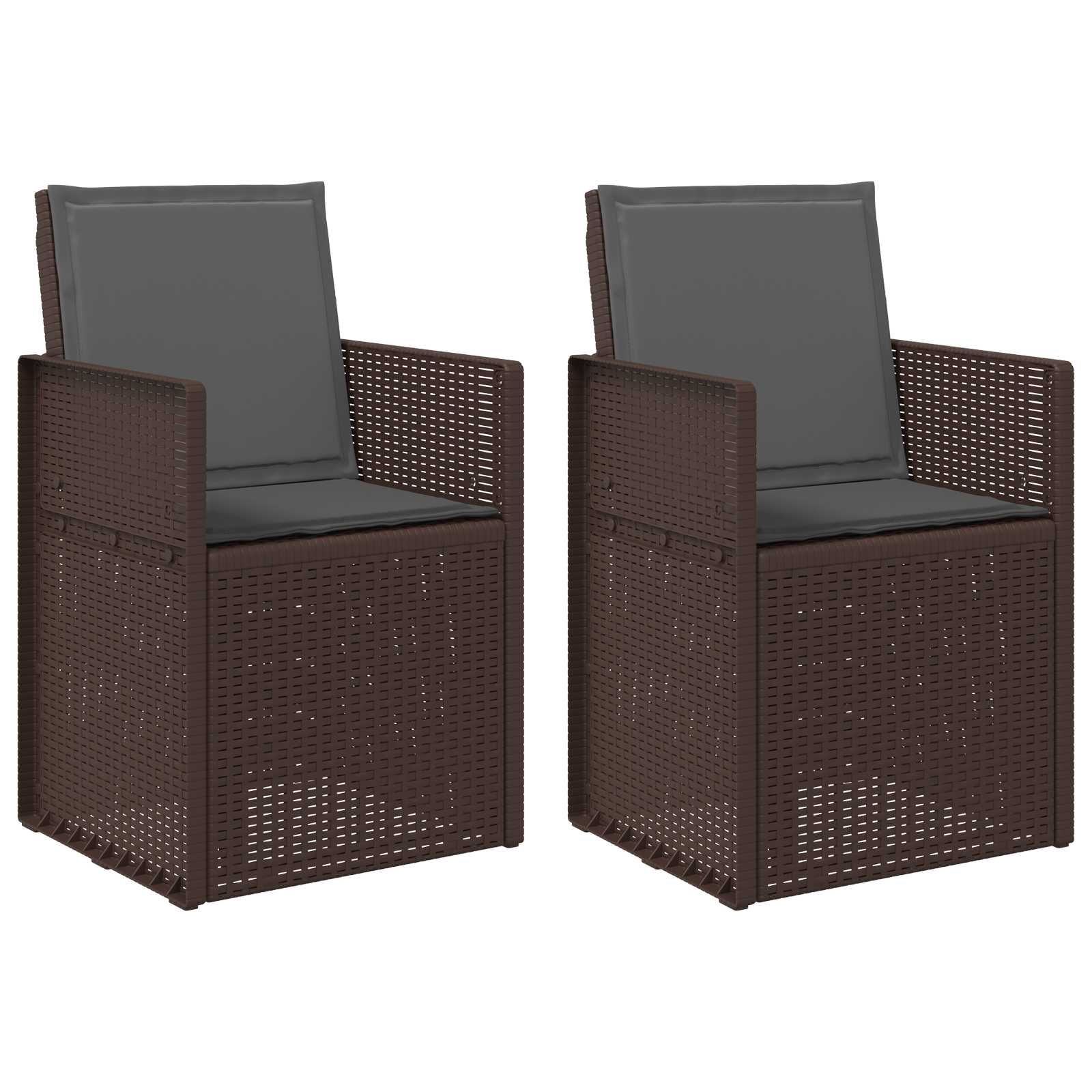 Maison Exclusive - Garten Esszimmerstühle 2 Stk. Braun Und Anthra