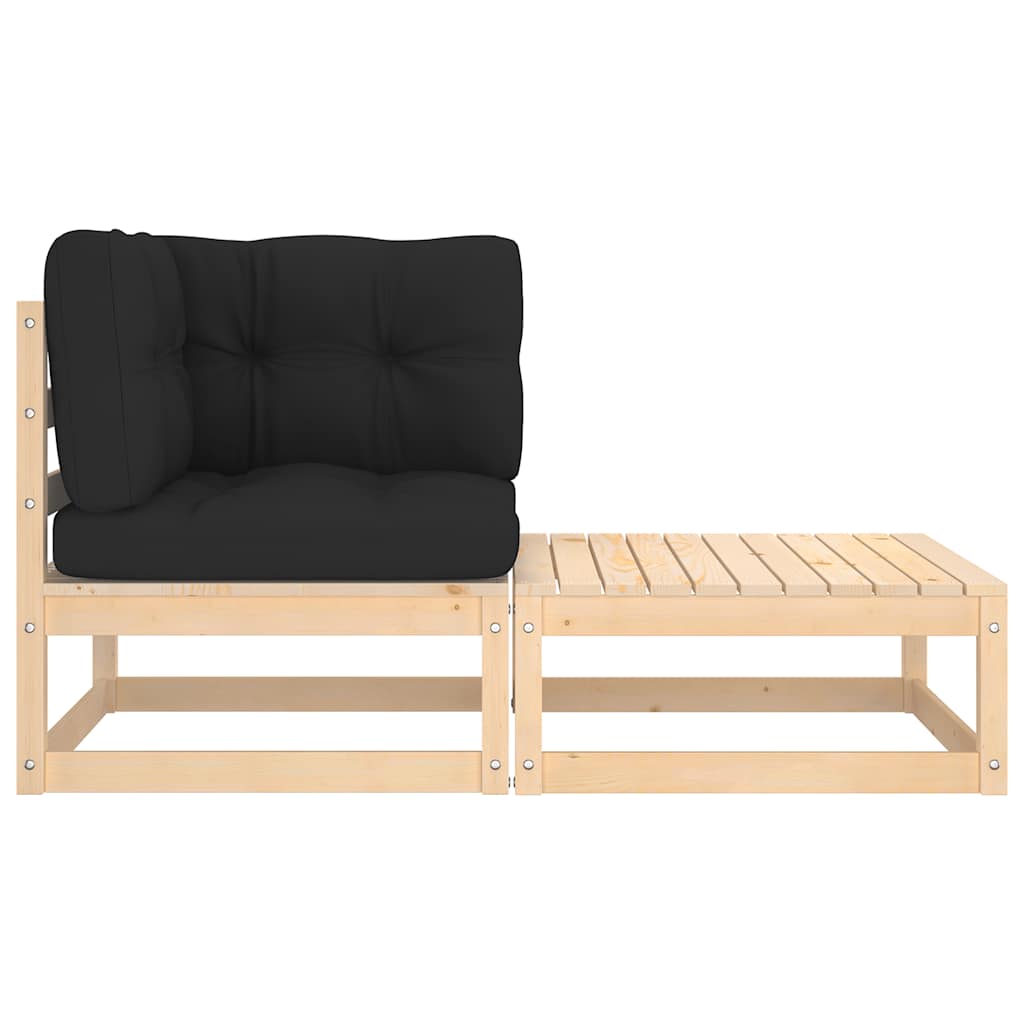 Maison Exclusive - 2-tlg. Garten-lounge-set Mit Kissen Kiefer Mas