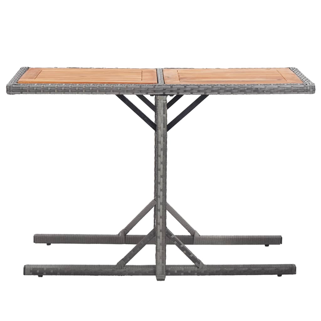 Maison Exclusive - Gartentisch Anthrazit Poly Rattan Und Massivho