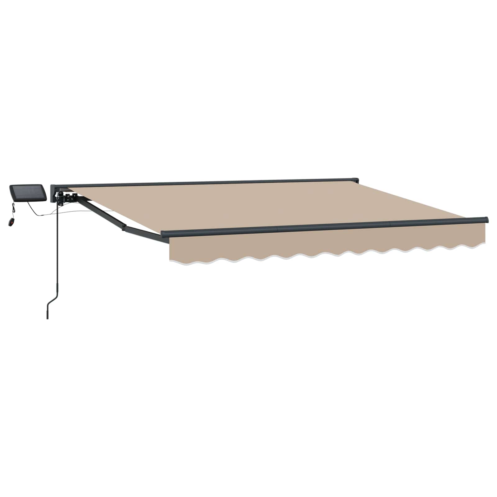 Maison Exclusive - Manueller Markisenrahmen Mit Leds Beige Und An