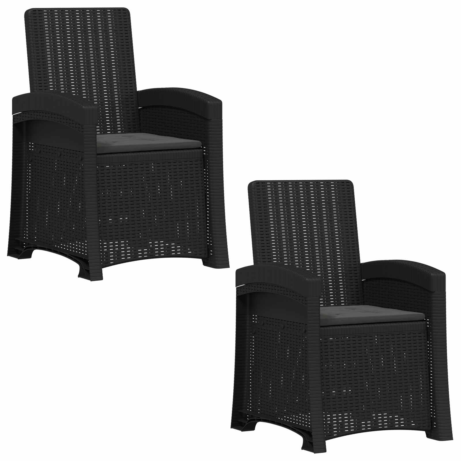 Maison Exclusive - Liegesessel Garten Rattan-optik 2 Stk. Anthraz