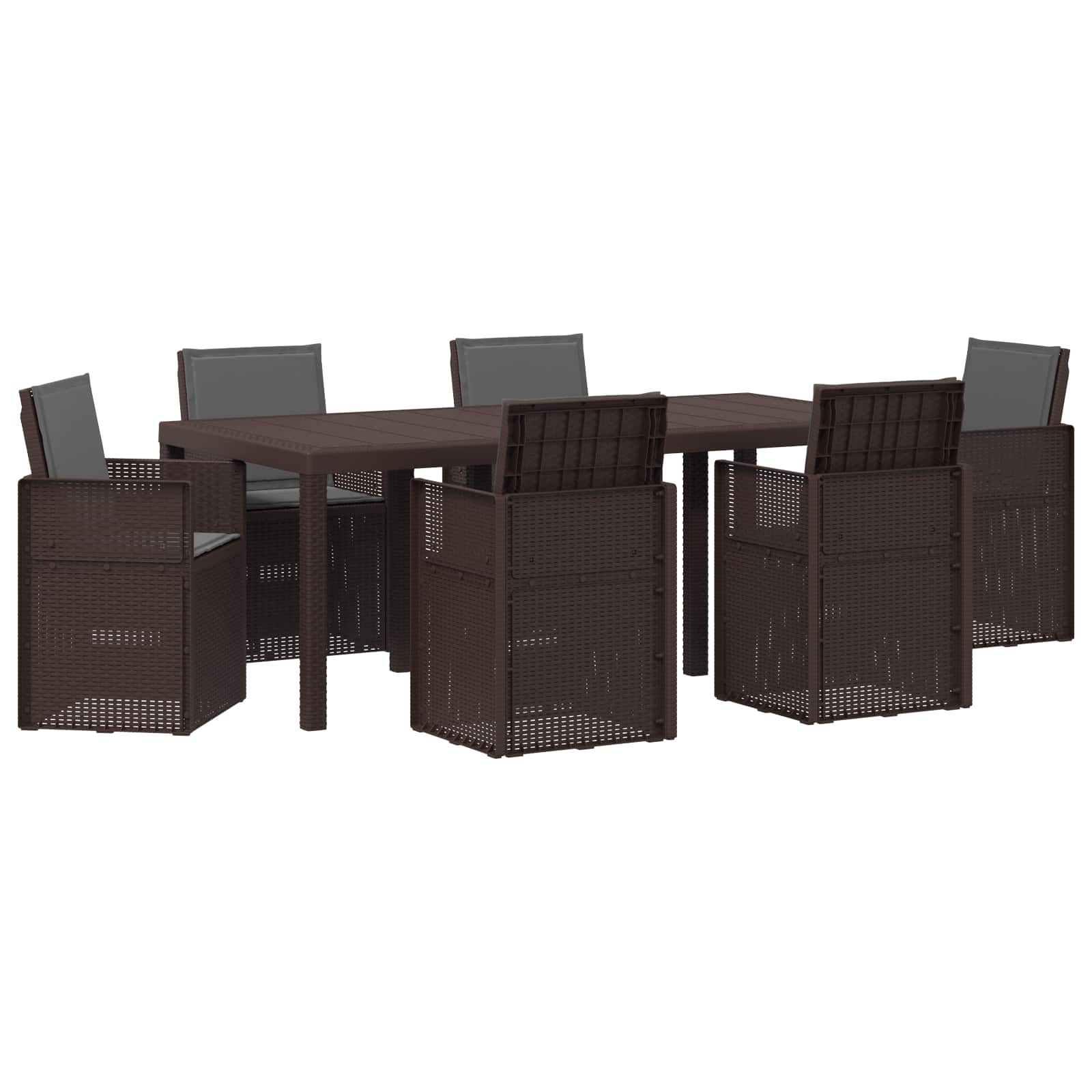 Maison Exclusive - Garten Essgruppe 7 Stk. Braun Und Anthrazit Pp