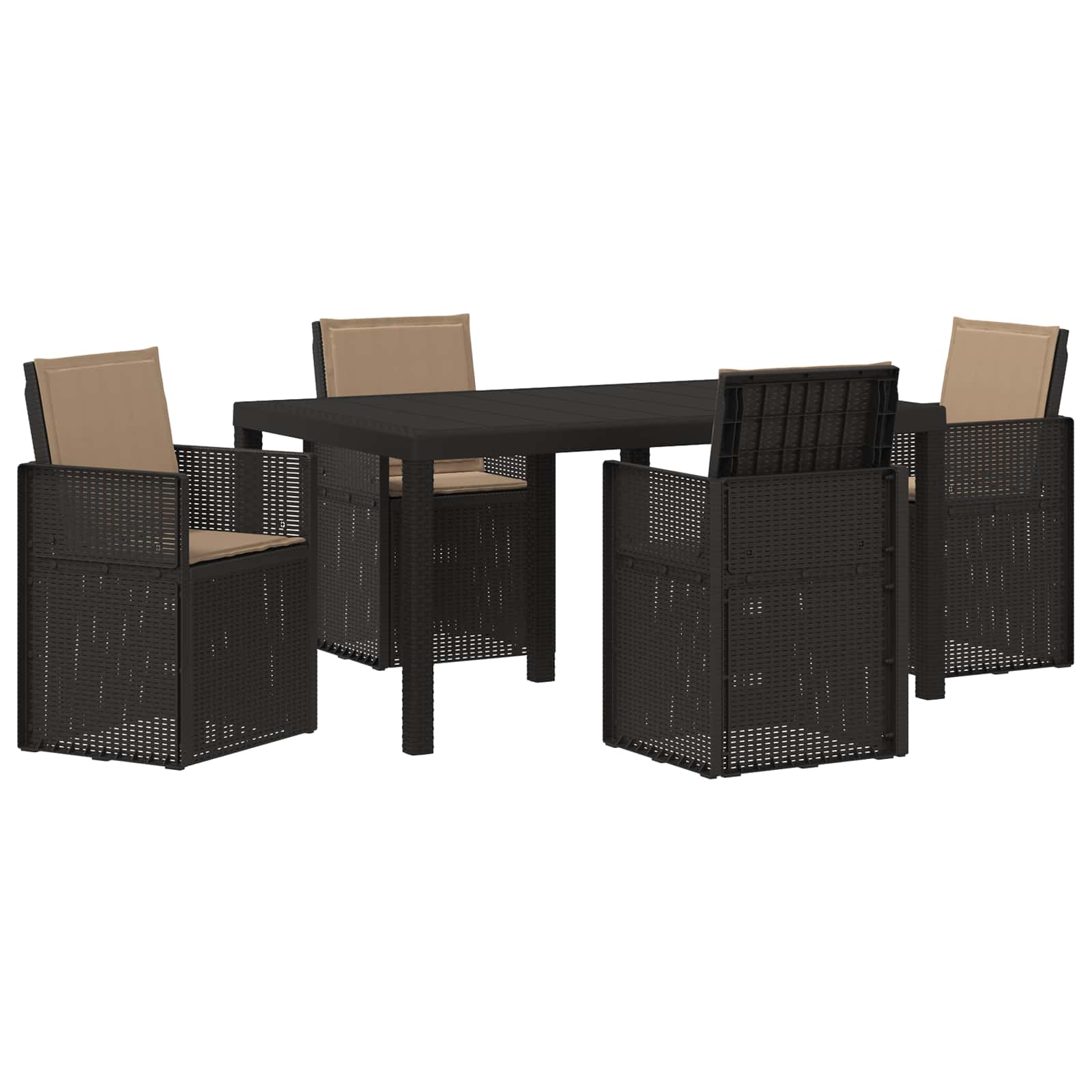 Maison Exclusive - Garten Essgruppe 5 Stk. Anthrazit Und Taupe Pp