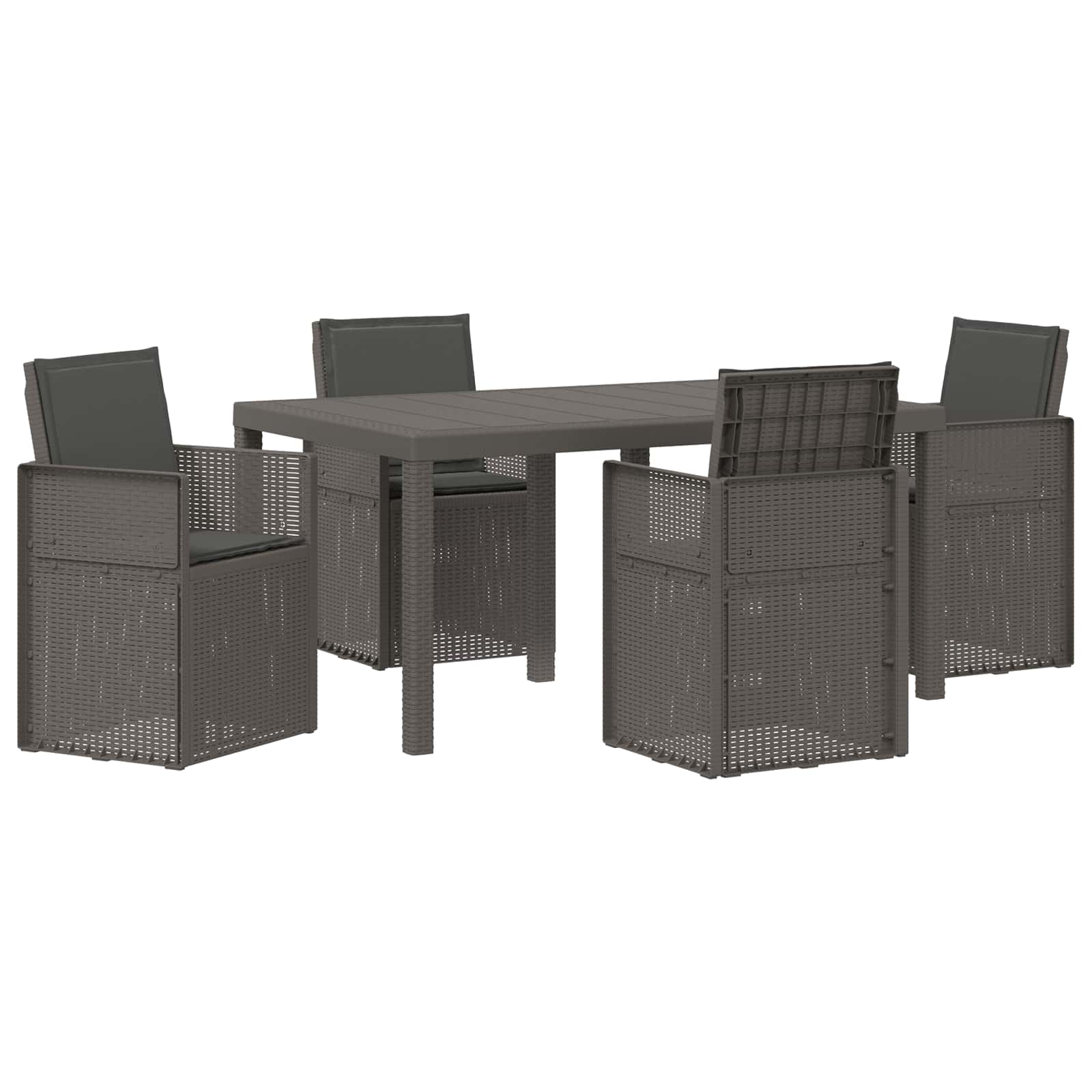 Maison Exclusive - Garten Essgruppe 5 Stk. Hellgrau Und Anthrazit