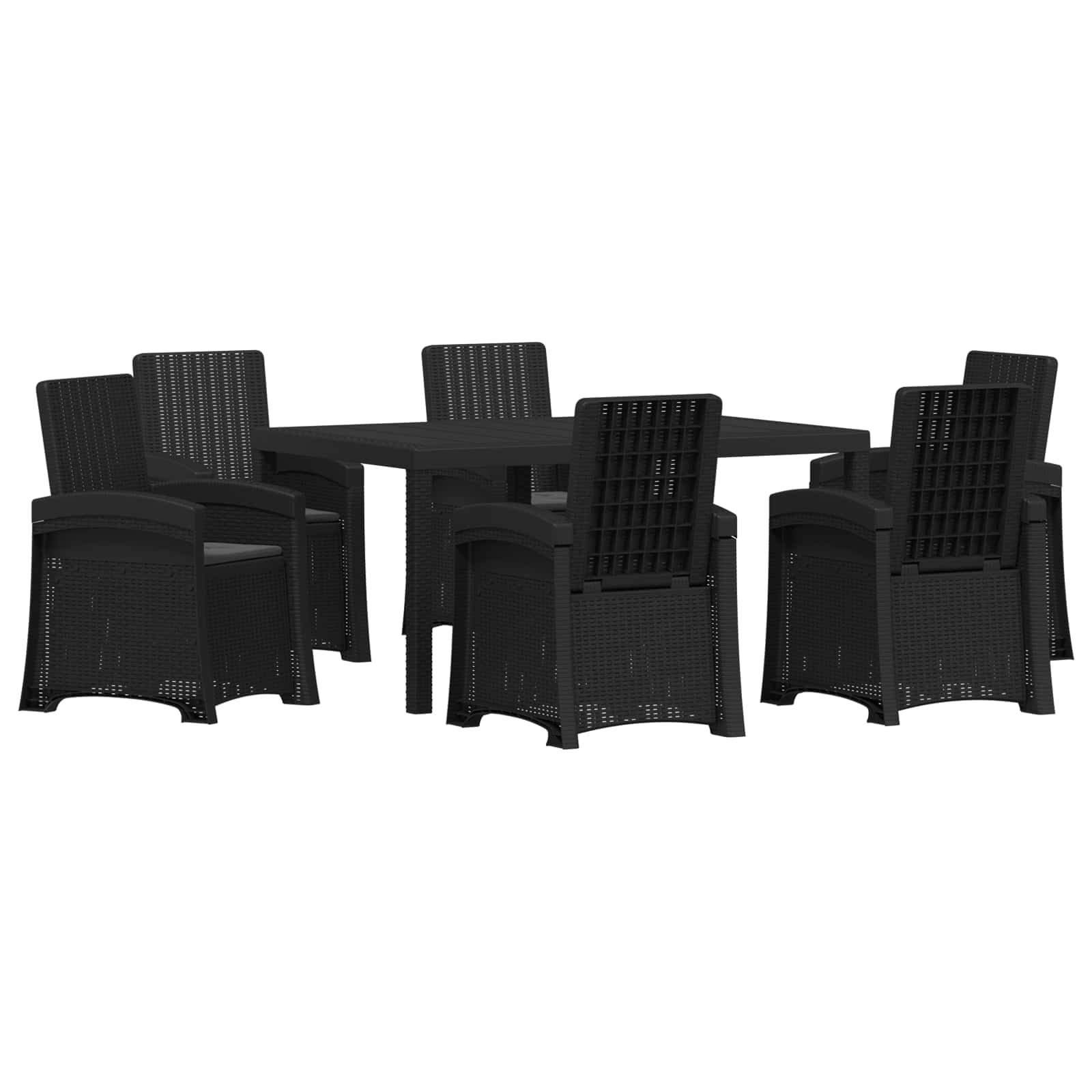 Maison Exclusive - Garten Essgruppe 7 Stk. Anthrazit Pp