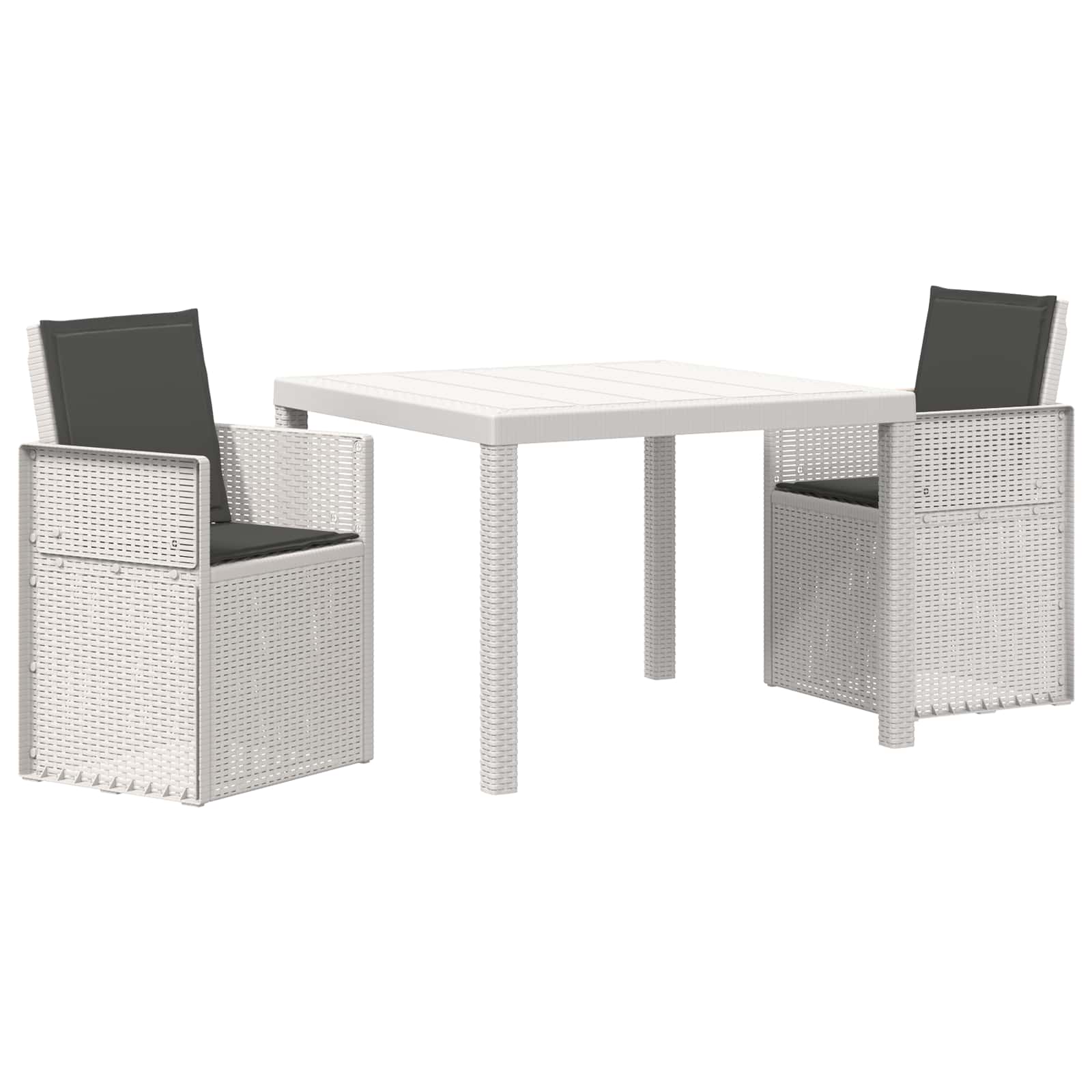 Maison Exclusive - Garten Essgruppe 3 Stk. Weiß Und Anthrazit Pp
