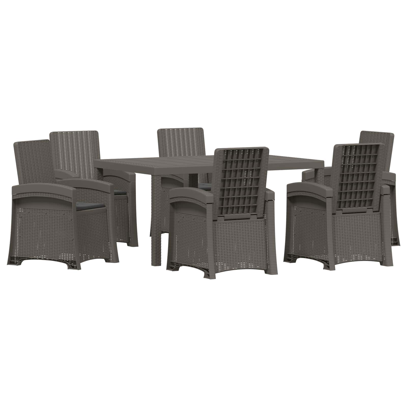 Maison Exclusive - Garten Essgruppe 7 Stk. Hellgrau Und Anthrazit