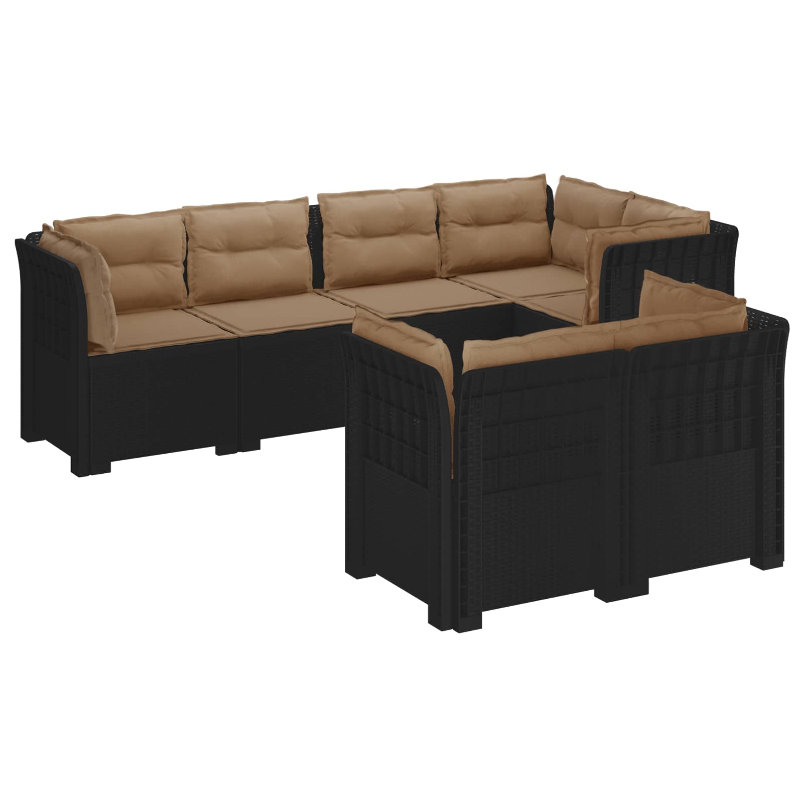 Maison Exclusive - 7-sitzer Gartensofa Mit Kissen Rattan-look Pp